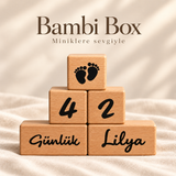İsme Özel Ahşap Bebek Anı Küpleri – 5’li Set